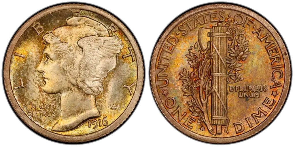 1916-D 10C Regular Strike