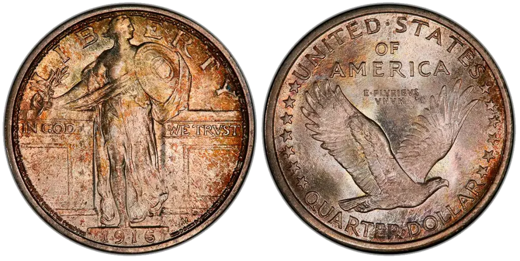 1916 25C Standing Liberty Regular Strike