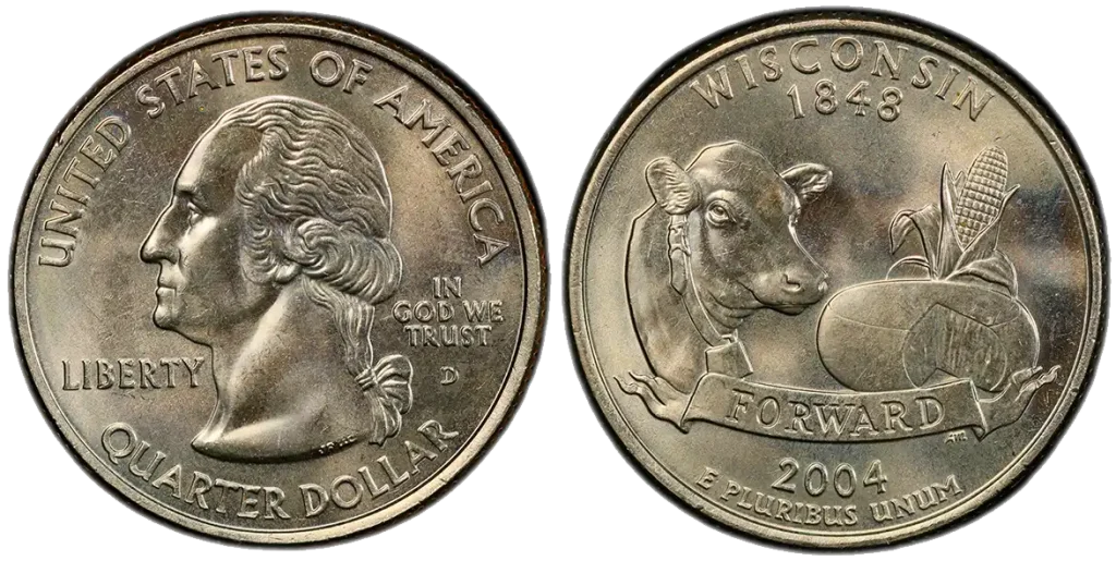 2004-D 25C Wisconsin Extra Leaf Low Regular Strike